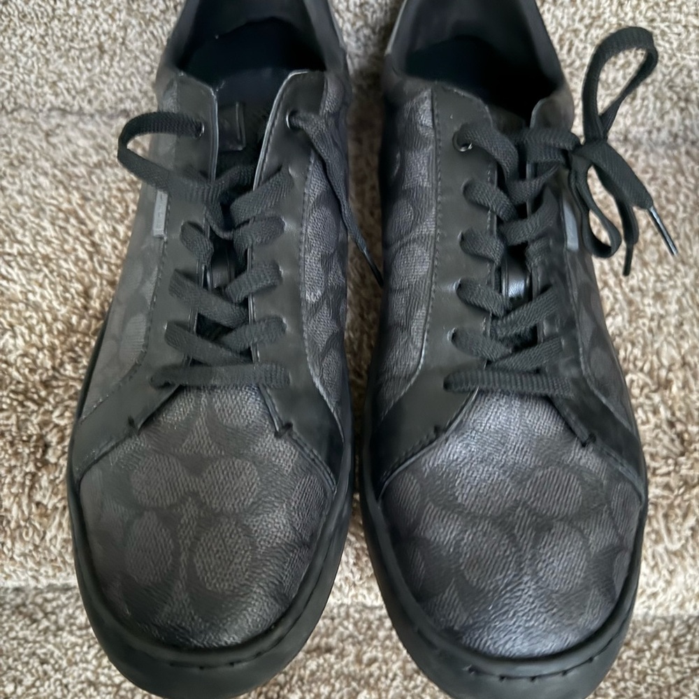 Coach CG999 Men's Black Patterned Monogram Leather Sneakers - Picture 13 of 16